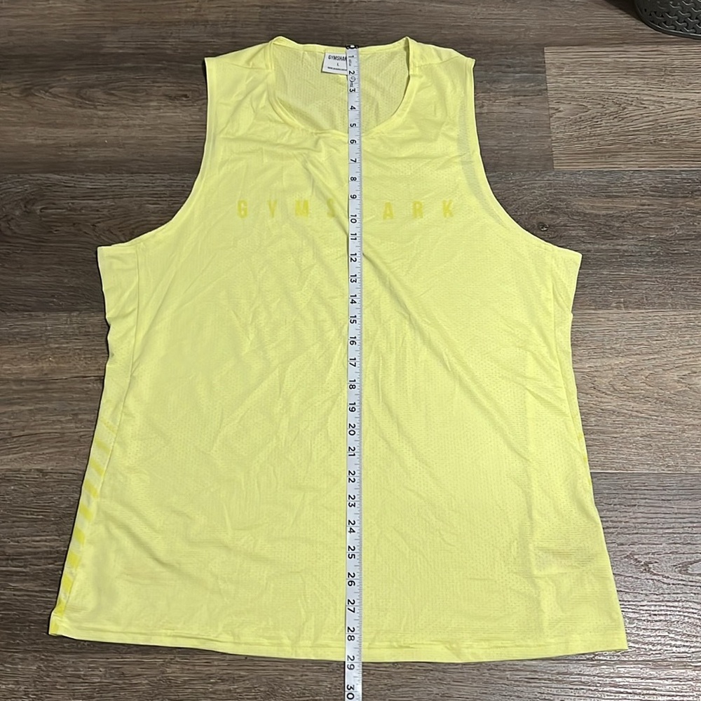 Gymshark Yellow Lightweight Mesh Men’s Athletic Tank Top Large - Picture 7 of 14